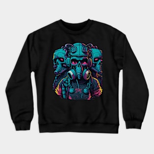 skulls with gasmask Crewneck Sweatshirt